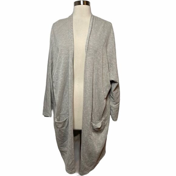 Donni. Womens Ribbed Sweater Cardigan One Size Gray Pockets Long Sleeve - Picture 1 of 8